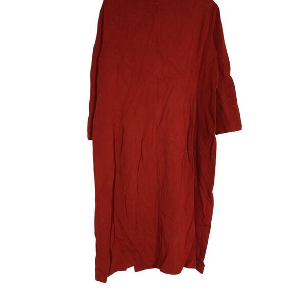 Lafayette 148 Aldrich Dress 3/4 Sleeve Boat Neck Midi Carnelian Red 18 - Picture 5 of 10